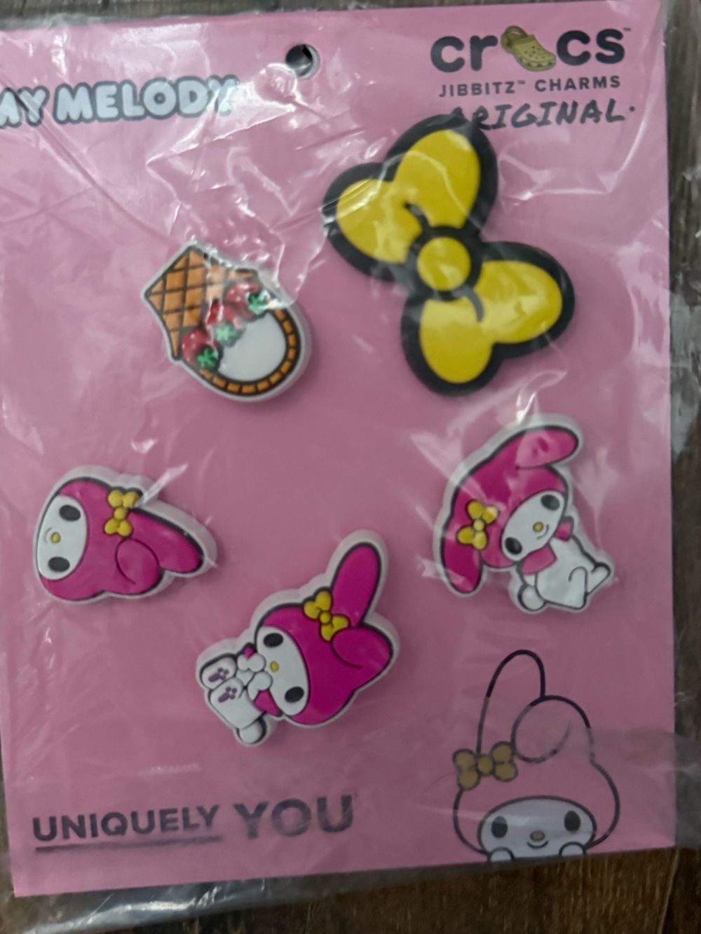 My Melody - Pink & Yellow Kids Shoe Charms - Cute Cartoon Accessories - Picture 1 of 4
